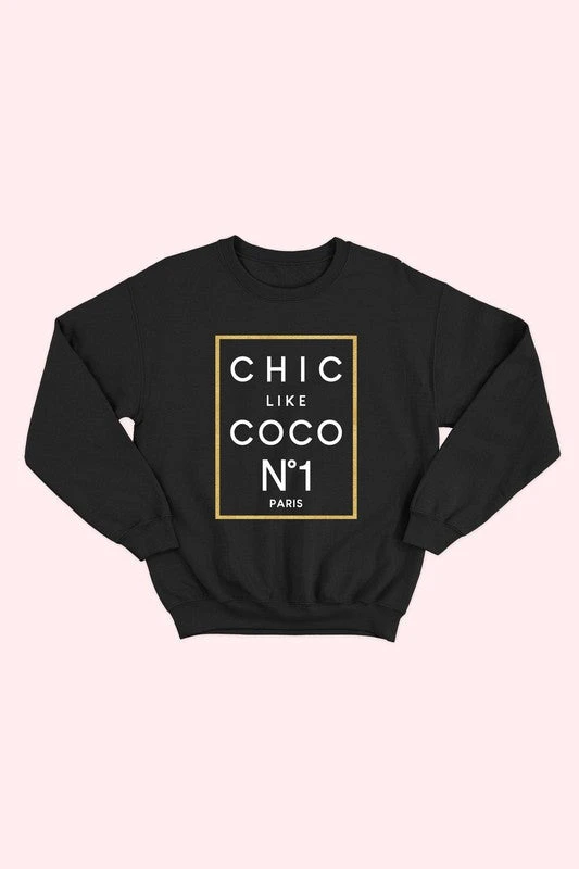 "Chic Like Coco" Sweatshirt - BLACK