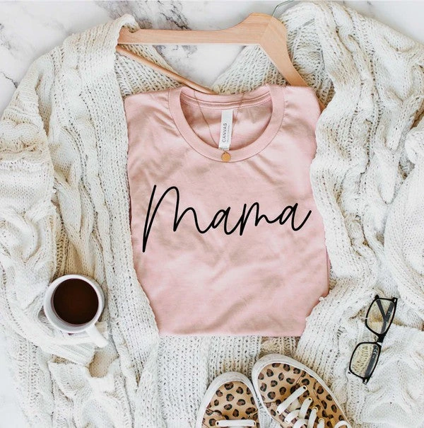 MAMA Graphic Tee- PEACH