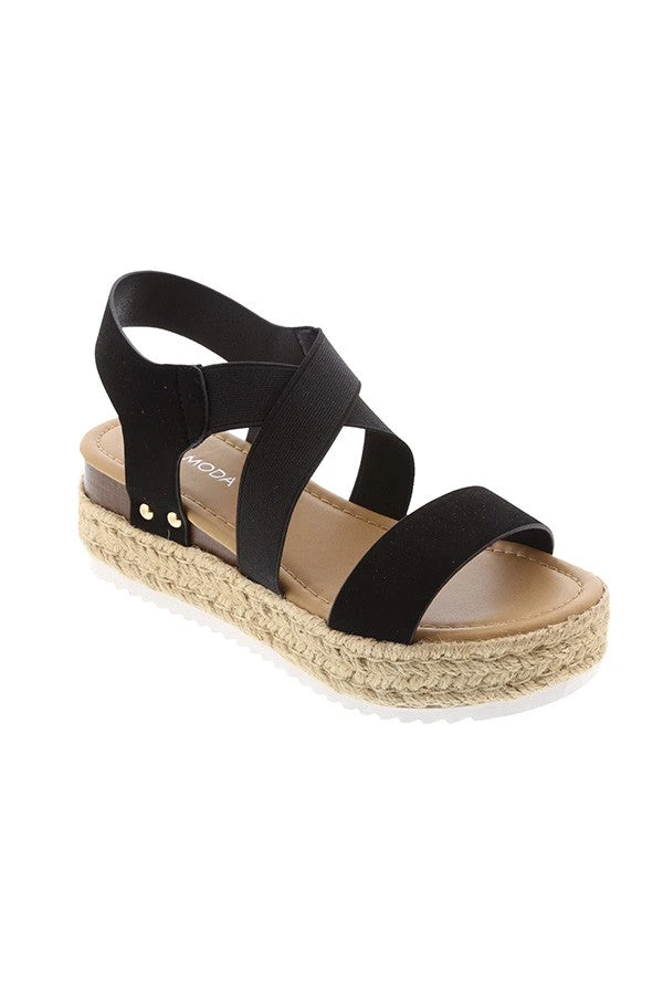Wedge Sandal - BLACK