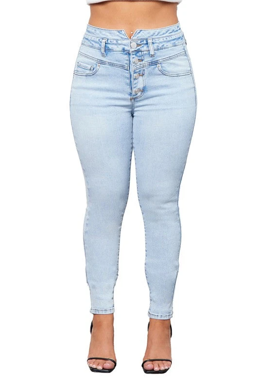 Acid Bleach Skinny Jeans