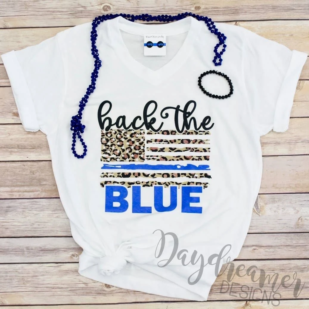 BACK THE BLUE Leopard Print