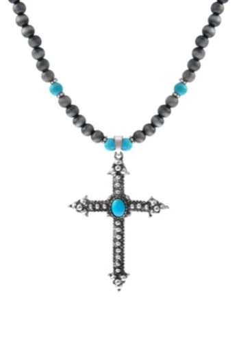 Beaded Cross Pendant