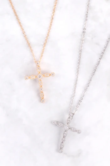 Cubic Zirconia Cross Pendant