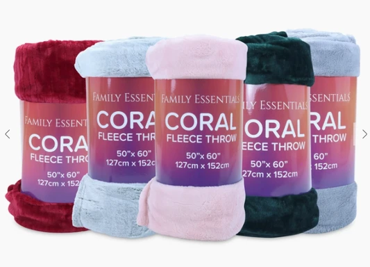 Coral Fleece Throw Blanket