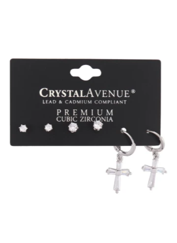 3-Pack Cubic Zirconia Earrings