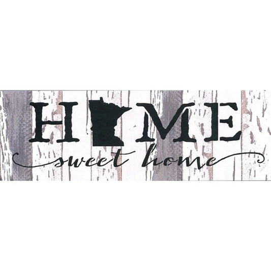 18" x 6" HOME SWEET HOME Minnesota Wall Art