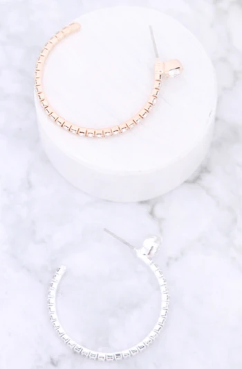 Rhinestone Hoop Earrings