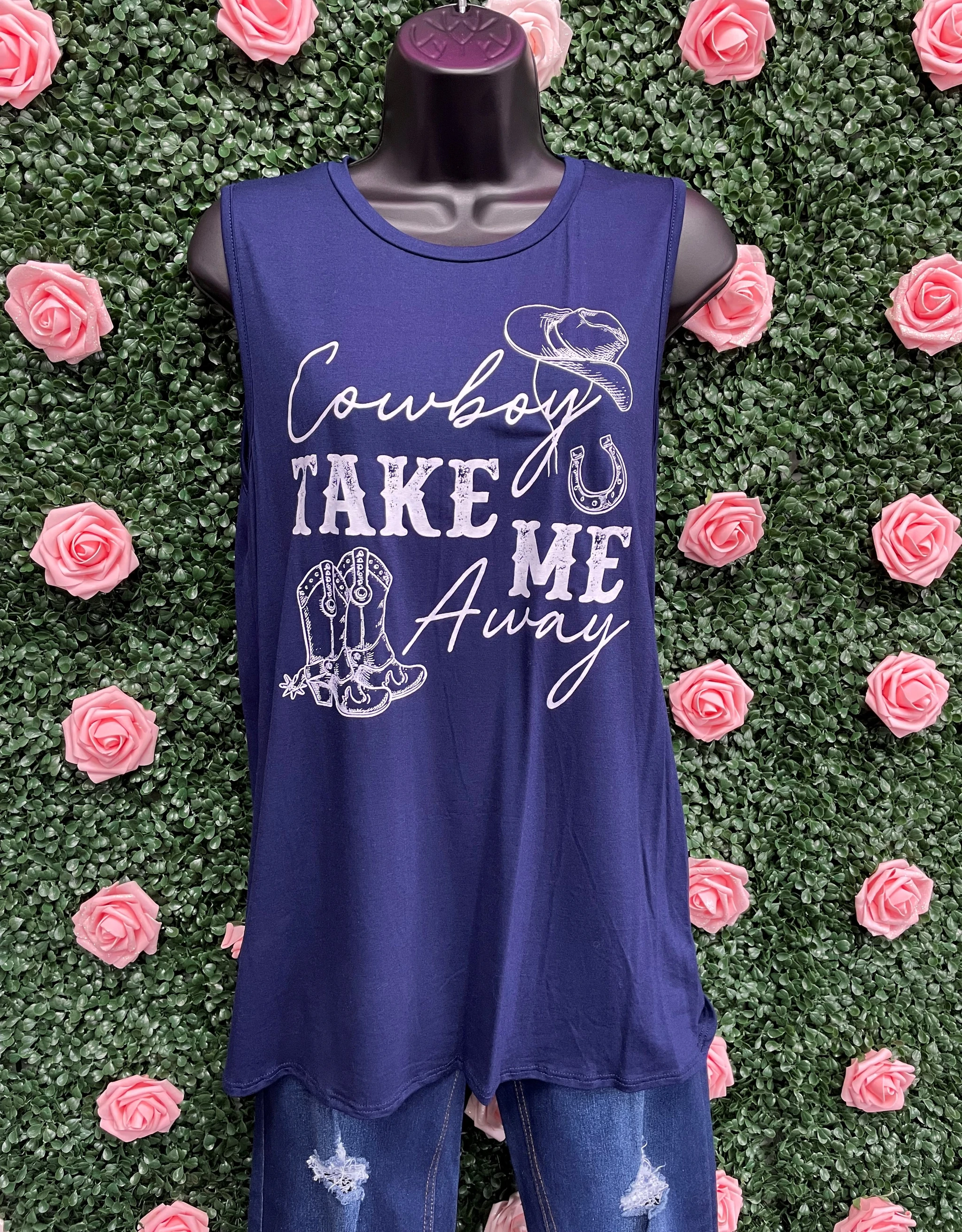 Cowboy Take Me Tank - NAVY