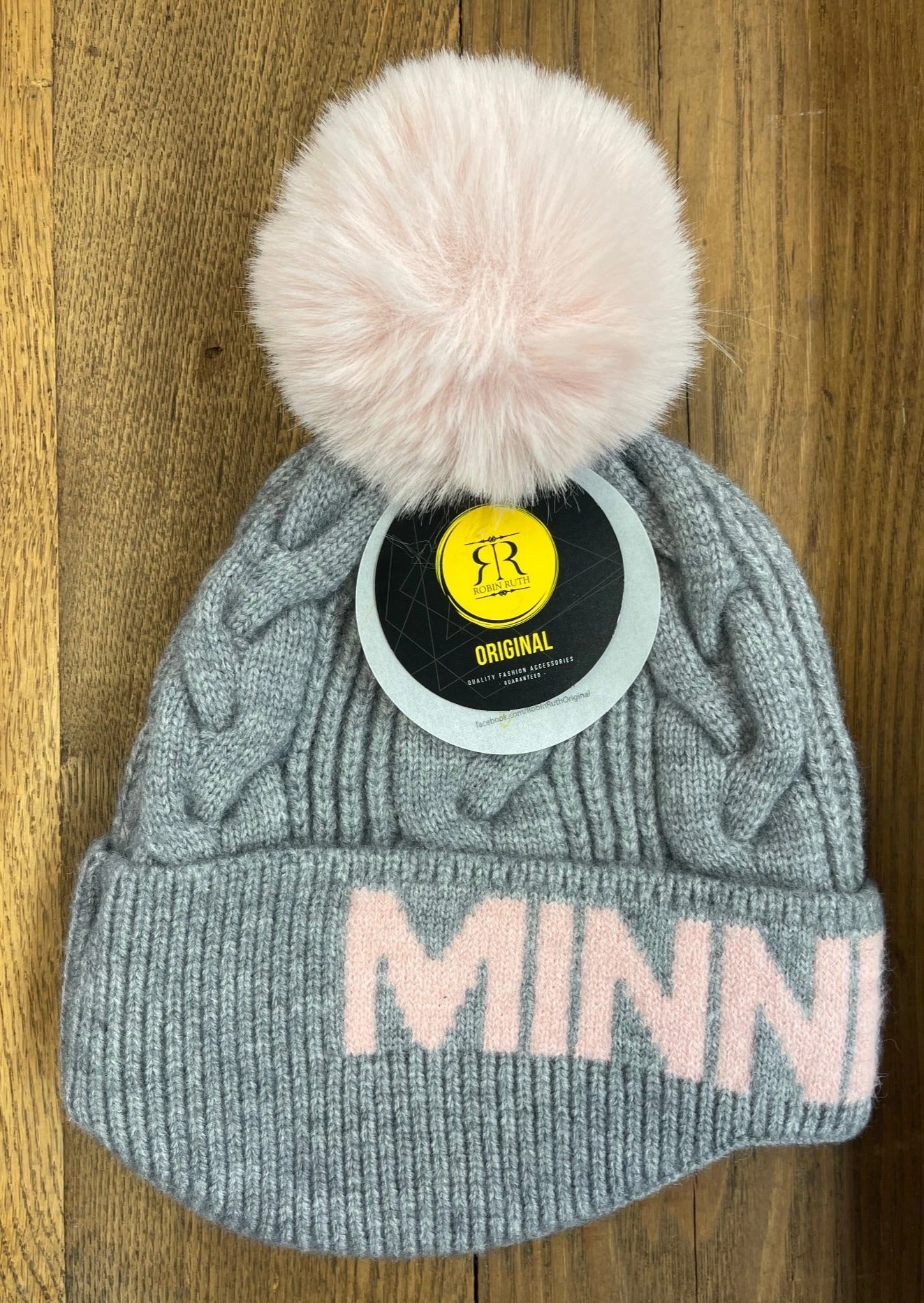 MN Cable Knit Pom Hat