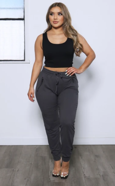 Soft Stretchy Jogger Sweatpants - GRAY