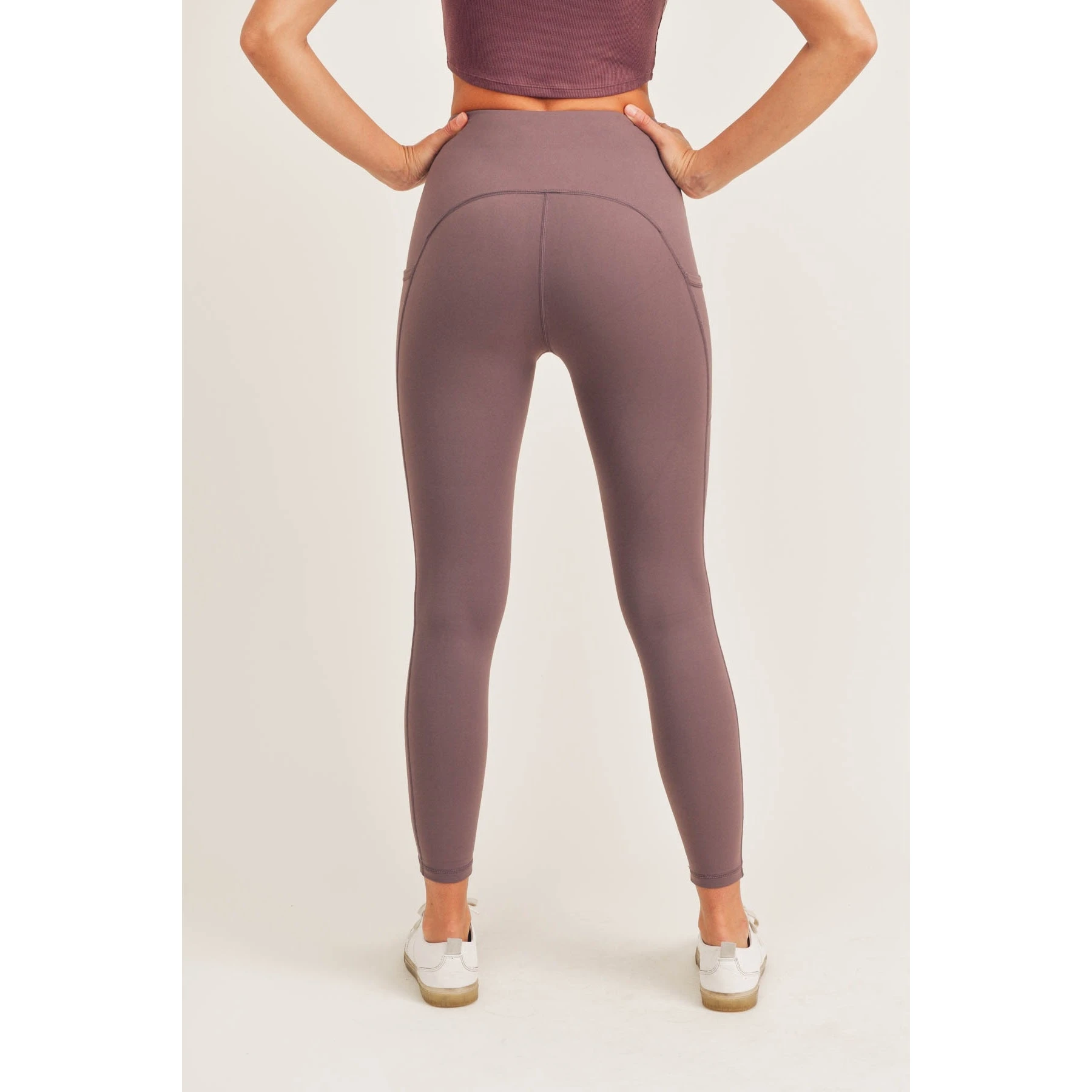 Lycra-Blend Swoop Leggings - Bark