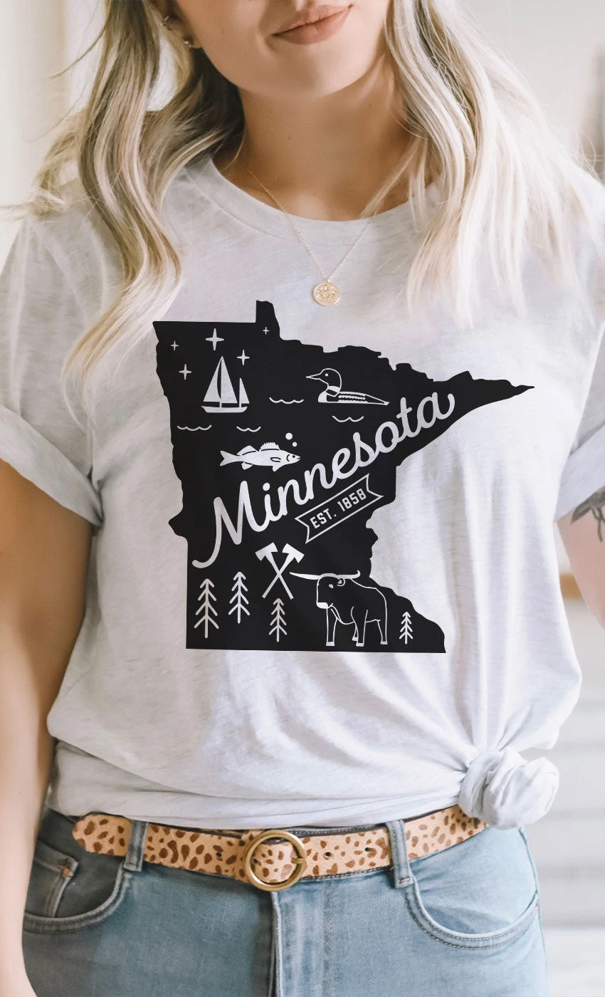 Minnesota State Outline Tee
