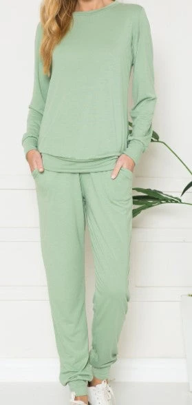 Long Sleeve Lounge Set-SAGE