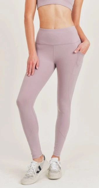 Lycra-Blend Swoop Leggings-MAUVE