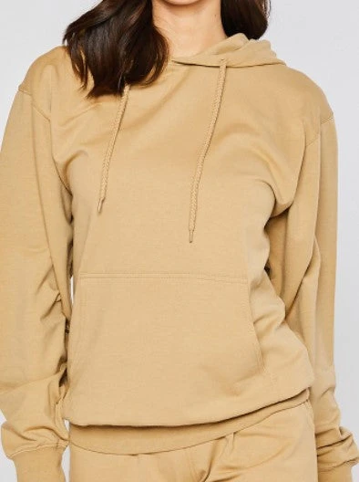 Oversized Pullover Hoodie-TAN