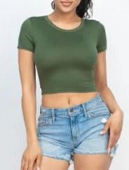 Solid Crop Tee