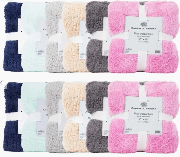 Plush Sherpa Throw Blankets