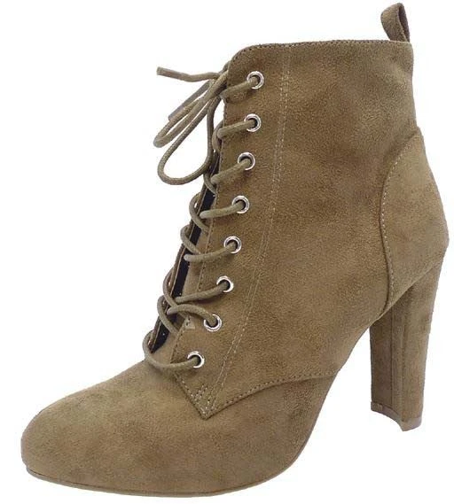 Lace Up Heeled Ankle Boots