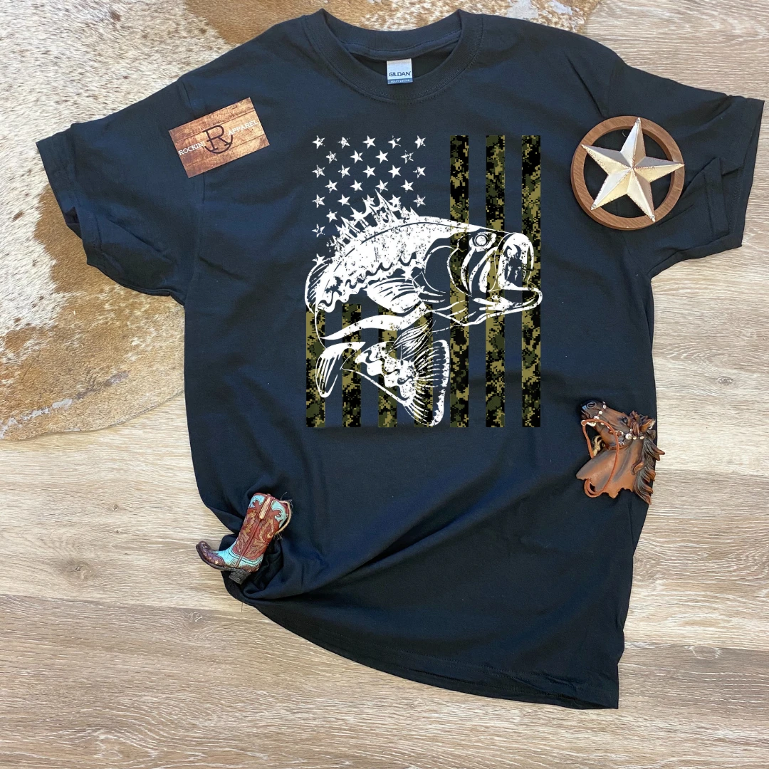 Bass American Flag Graphic Tee