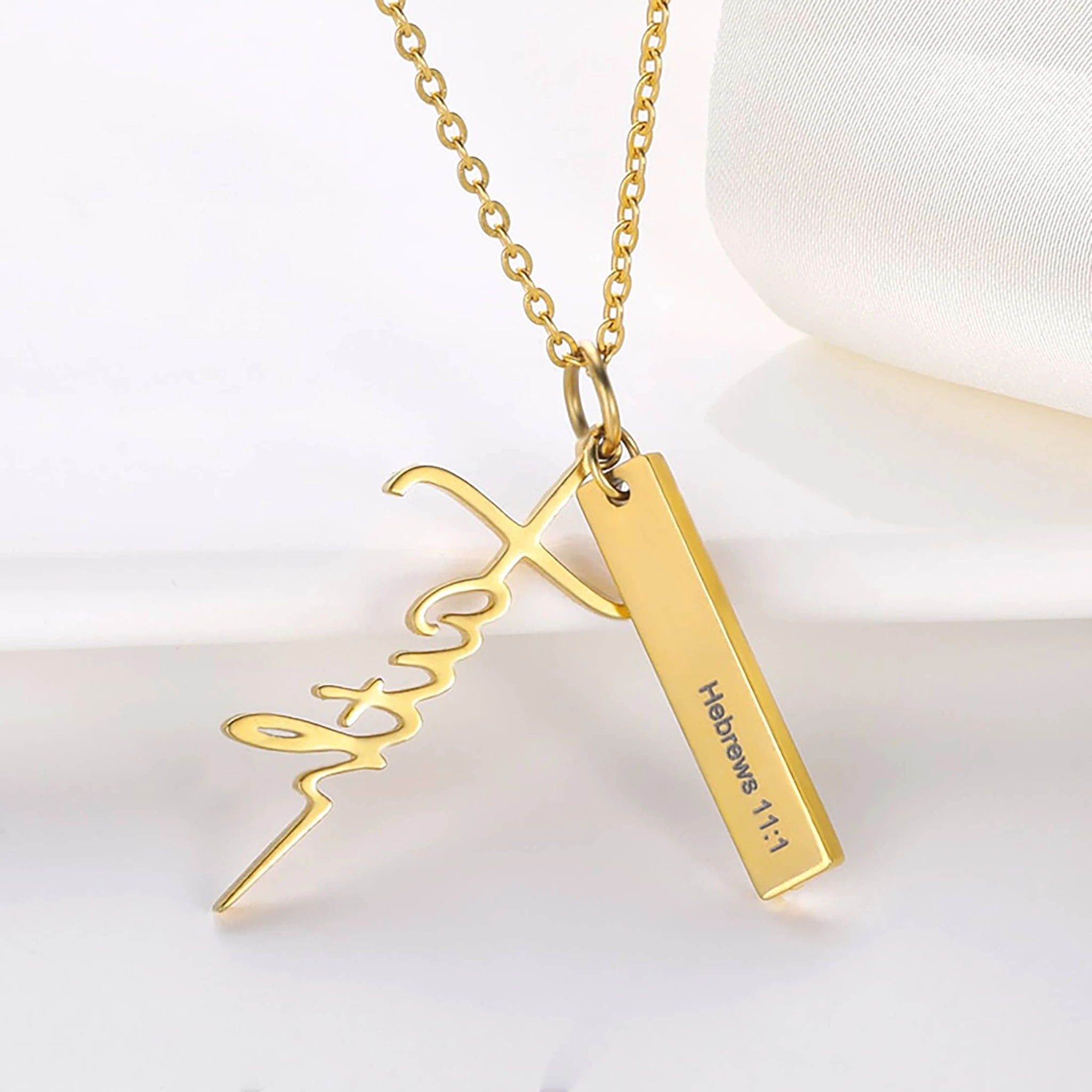 Engraved Necklace: Faith