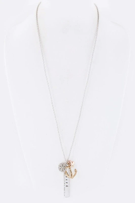 Faith/Anchor Long Necklace