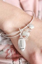 Football Charm Bangle Bracelet