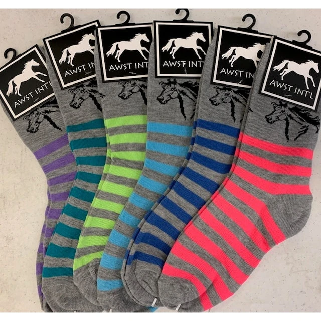 Horse Head Stripe Socks