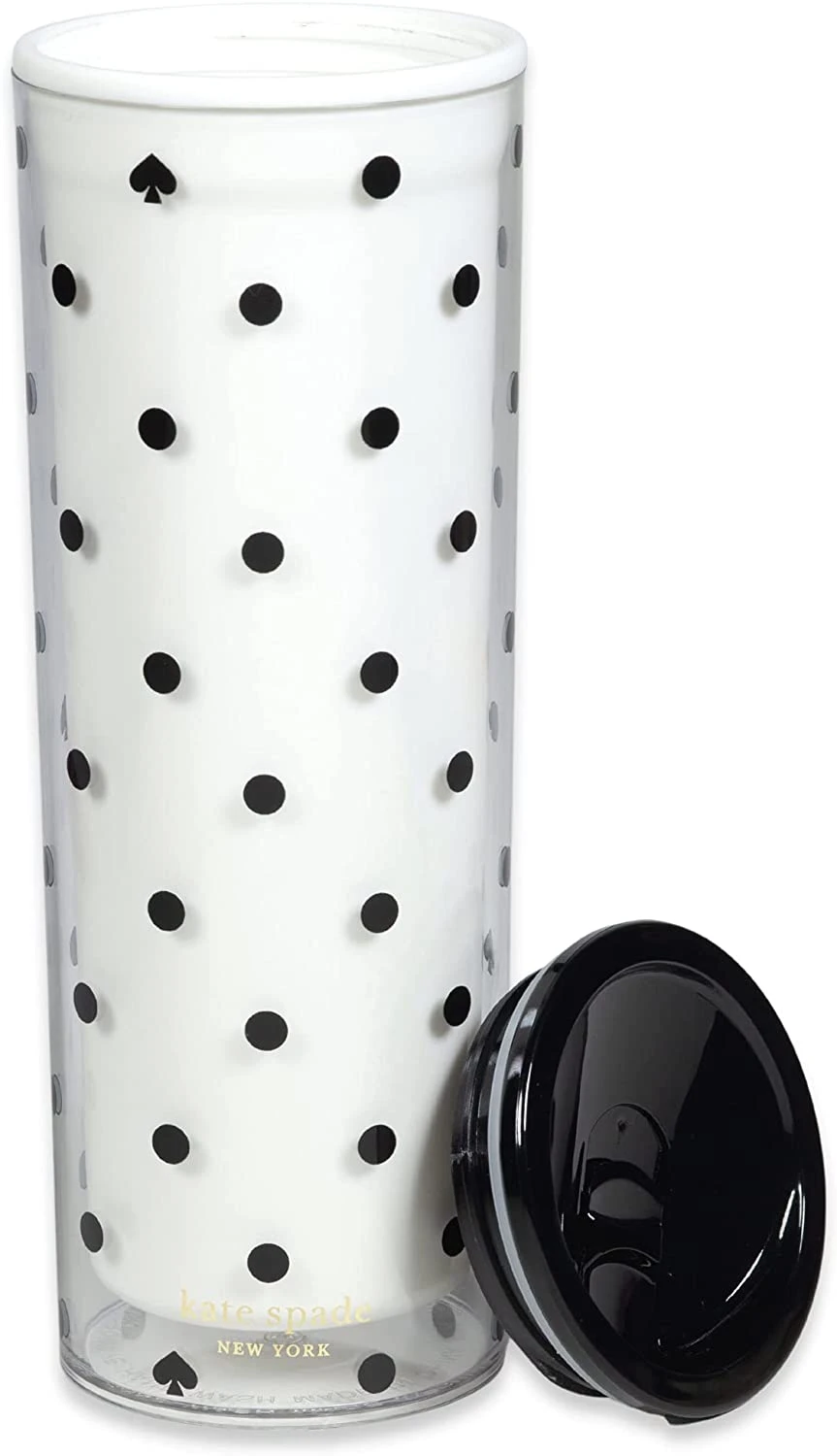 Kate Spade Thermal Mug - Black Spade Dot