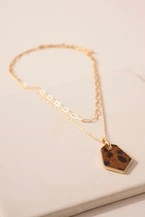 Layered Animal Print Necklace