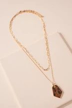 Layered Animal Print Necklace