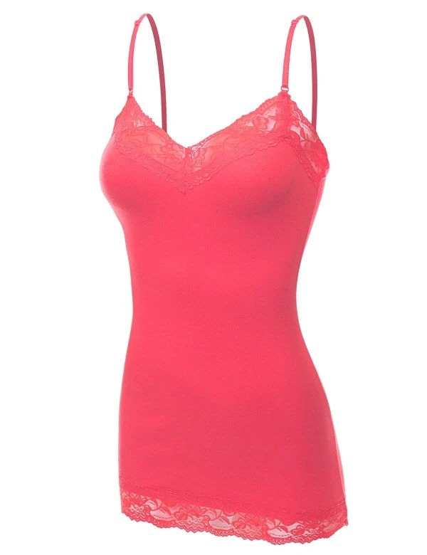 Lace Cami Tank Top - MULTI COLORS