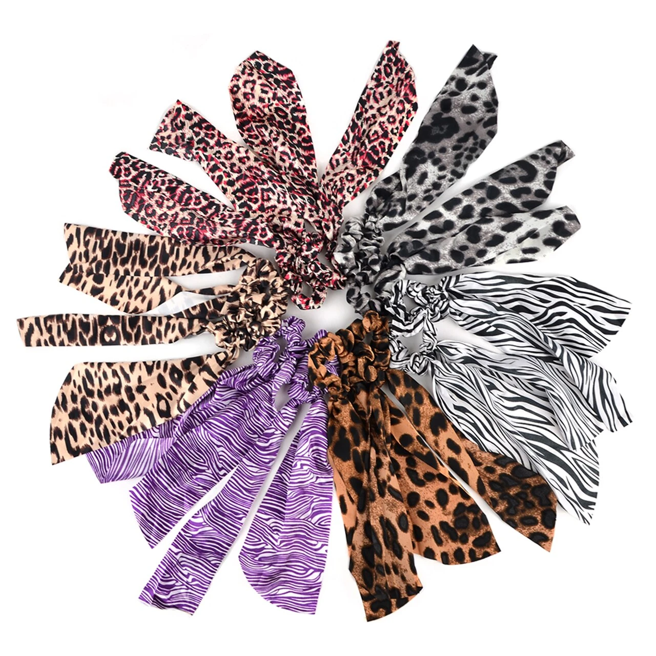 Animial Print Scrunchie Ribbon Hair Tie